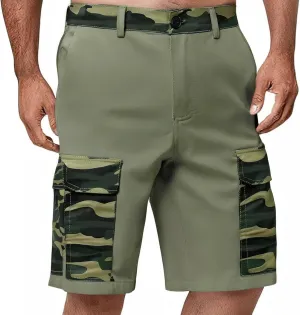 Men's Cargo Shorts Flat Front Button Lightweight Stretch Relaxed Fit Summer Pant 2025 Fishing Golf Shorts with Pocket