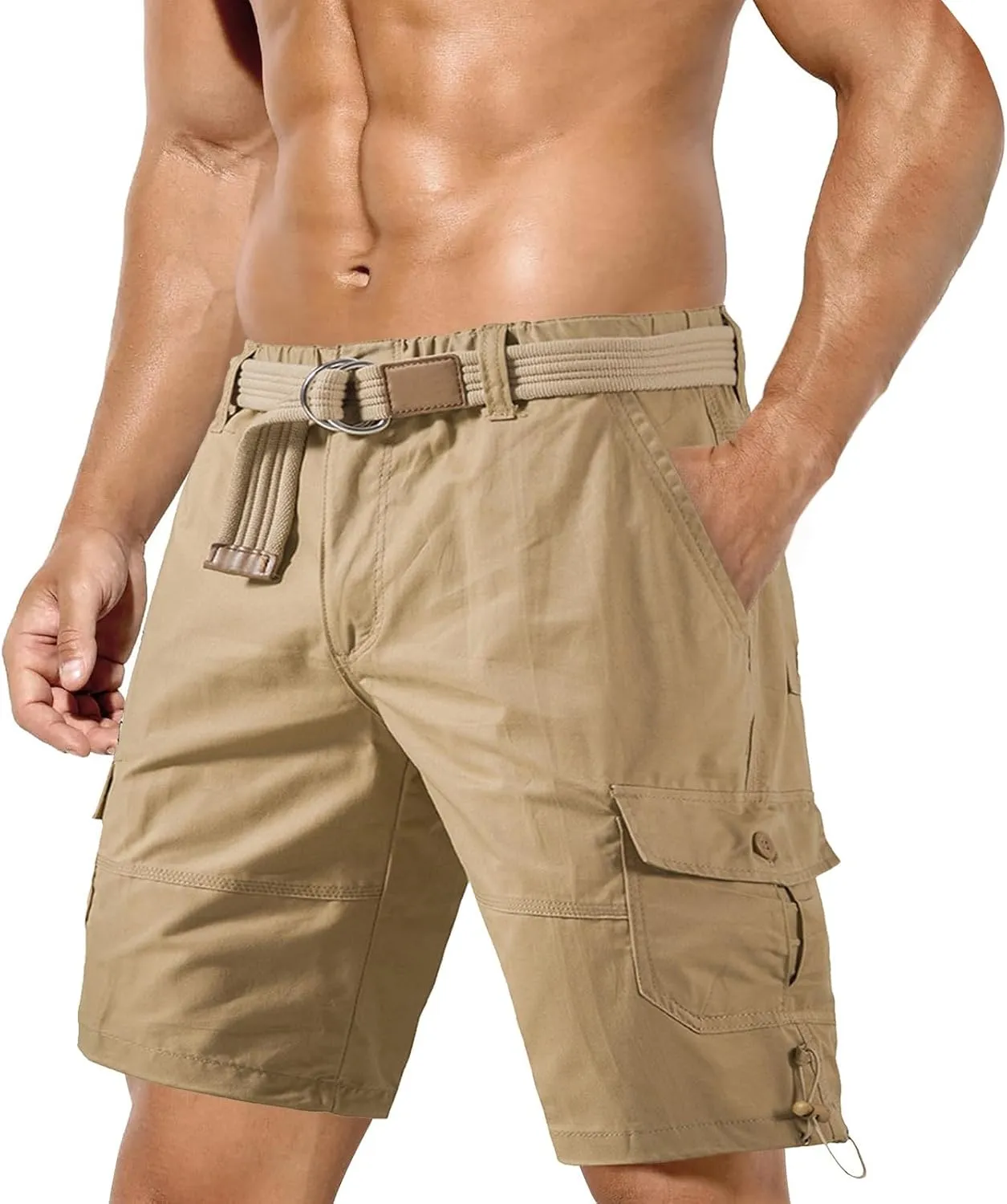 Men's Cargo Shorts Lightweight Wide Leg Multi Pockets Work Athletic Pants Relaxed Fit Outdoor Classic Hiking Short