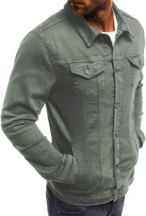 Mens Casual Denim Coats Vintage Distressed Washed Moto Bike Jean Jacket Classic Button Down Trucker Denim Jackets