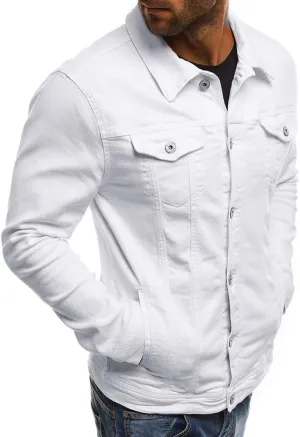 Mens Classic Signature Denim Trucker Jackets Stretch Washed Cotton Unlined Western Cowboy Jean Jacket with Pockets
