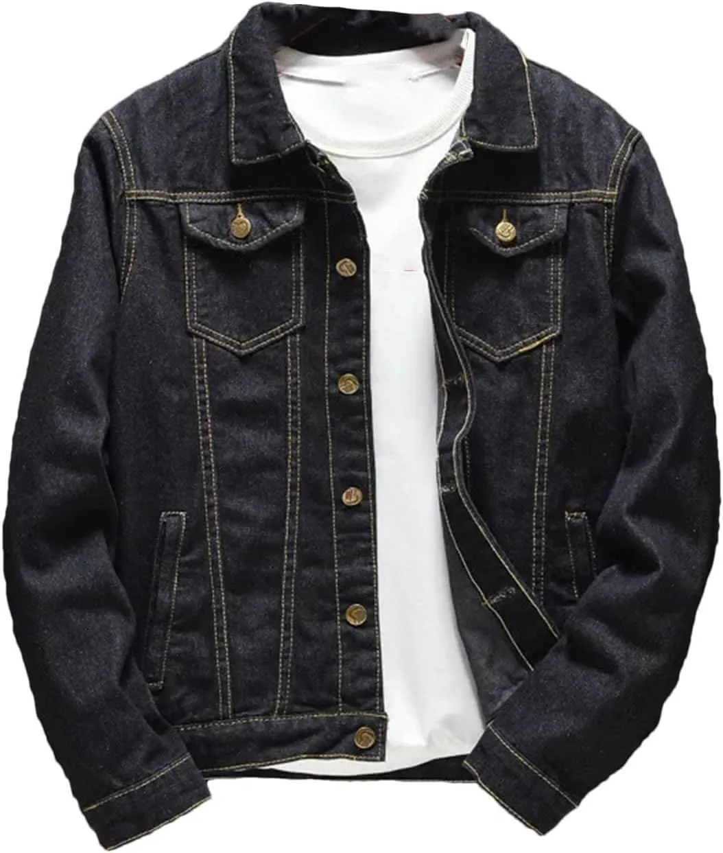 Men's Classic Slim Jean Jacket Men Plus Size Denim Jackets For Men Casual Lightweight Sport Jeans Coats