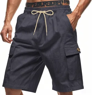 Mens Corduroy Shorts 2025 Summer Elastic Waist Drawstring Relaxed Fit Comfy Casual Cargo Pants Outdoor Camping Shorts