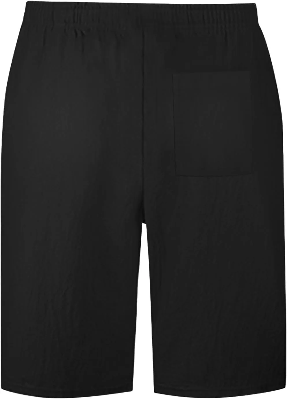 Mens Cotton Linen Shorts Elastic Waist Drawstring Summer Pant Baggy Cool Lightweight Outing Lounge Shorts with Pocket