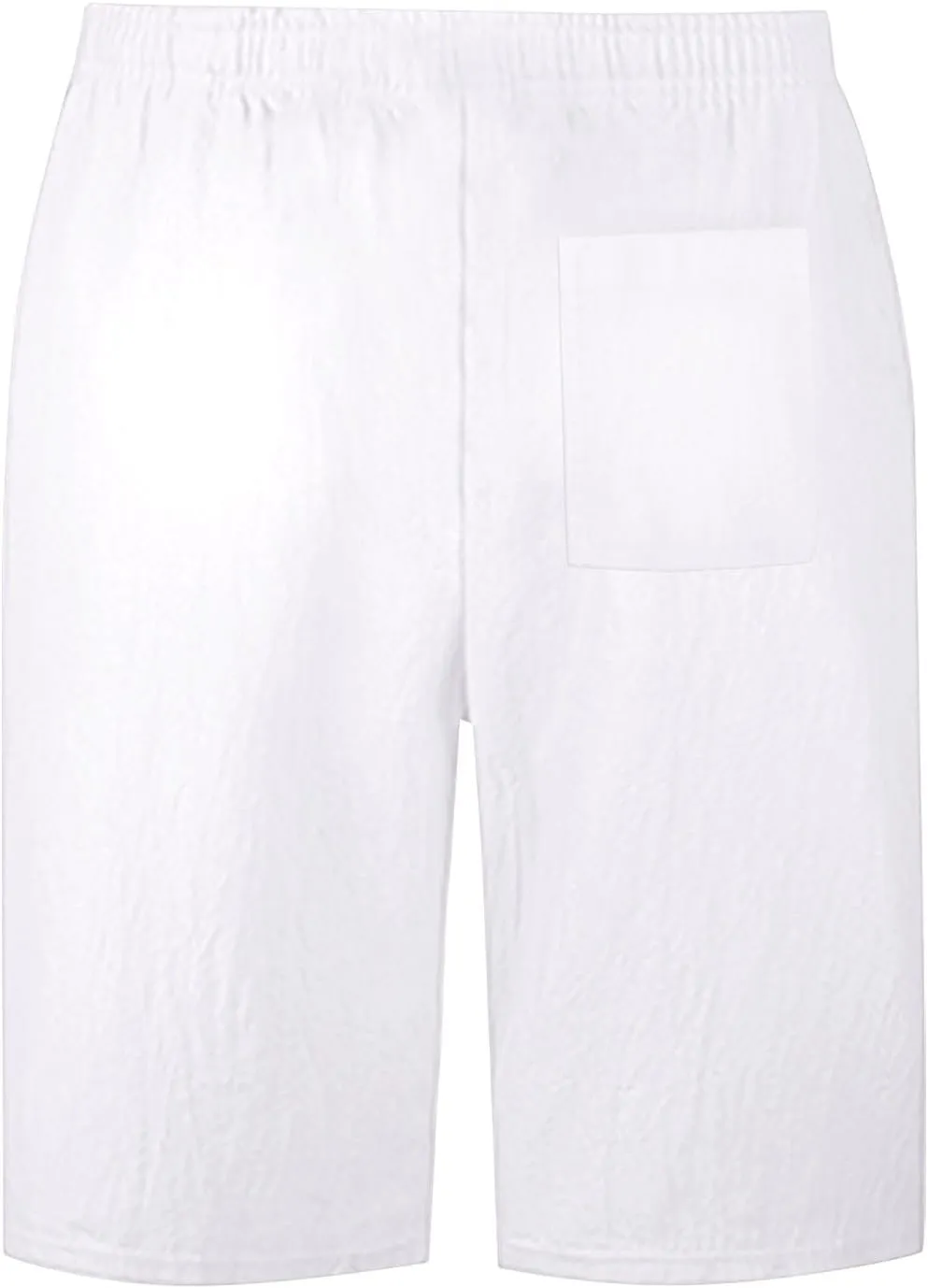 Mens Cotton Linen Shorts Elastic Waist Drawstring Summer Pant Baggy Cool Lightweight Outing Lounge Shorts with Pocket