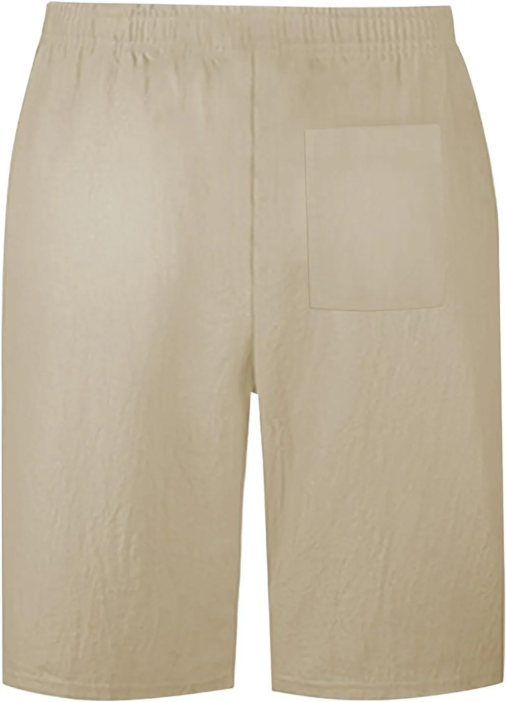 Mens Cotton Linen Shorts Elastic Waist Drawstring Summer Pant Baggy Cool Lightweight Outing Lounge Shorts with Pocket