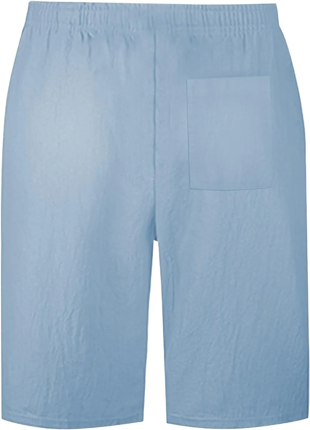 Mens Cotton Linen Shorts Elastic Waist Drawstring Summer Pant Baggy Cool Lightweight Outing Lounge Shorts with Pocket