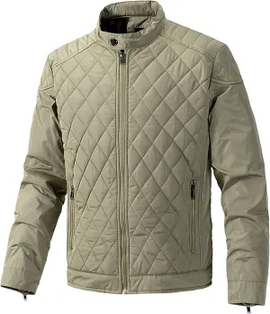 Mens Diamond Quilted Bomber Jacket Stand Collar Lightweight Varsity Jackets Winter Warm Padded Coats Outwear