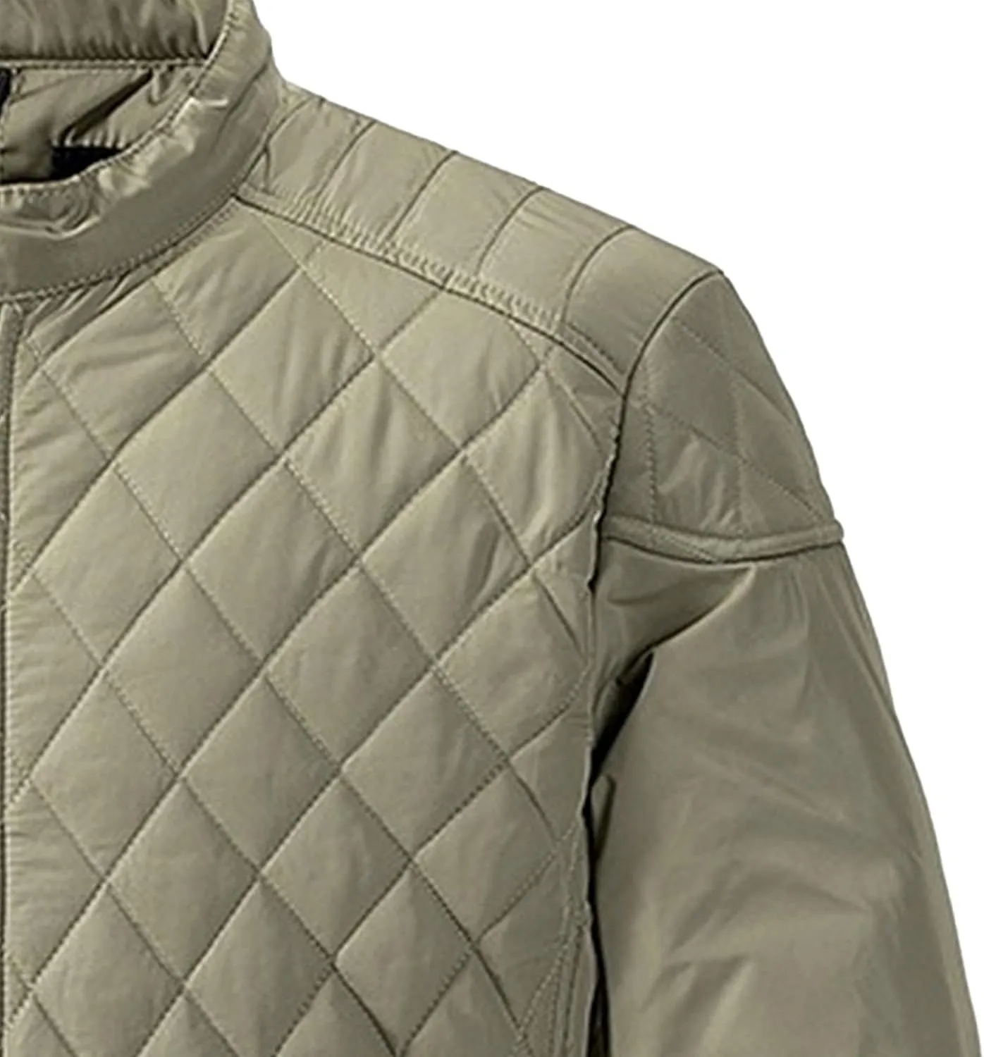 Mens Diamond Quilted Bomber Jacket Stand Collar Lightweight Varsity Jackets Winter Warm Padded Coats Outwear