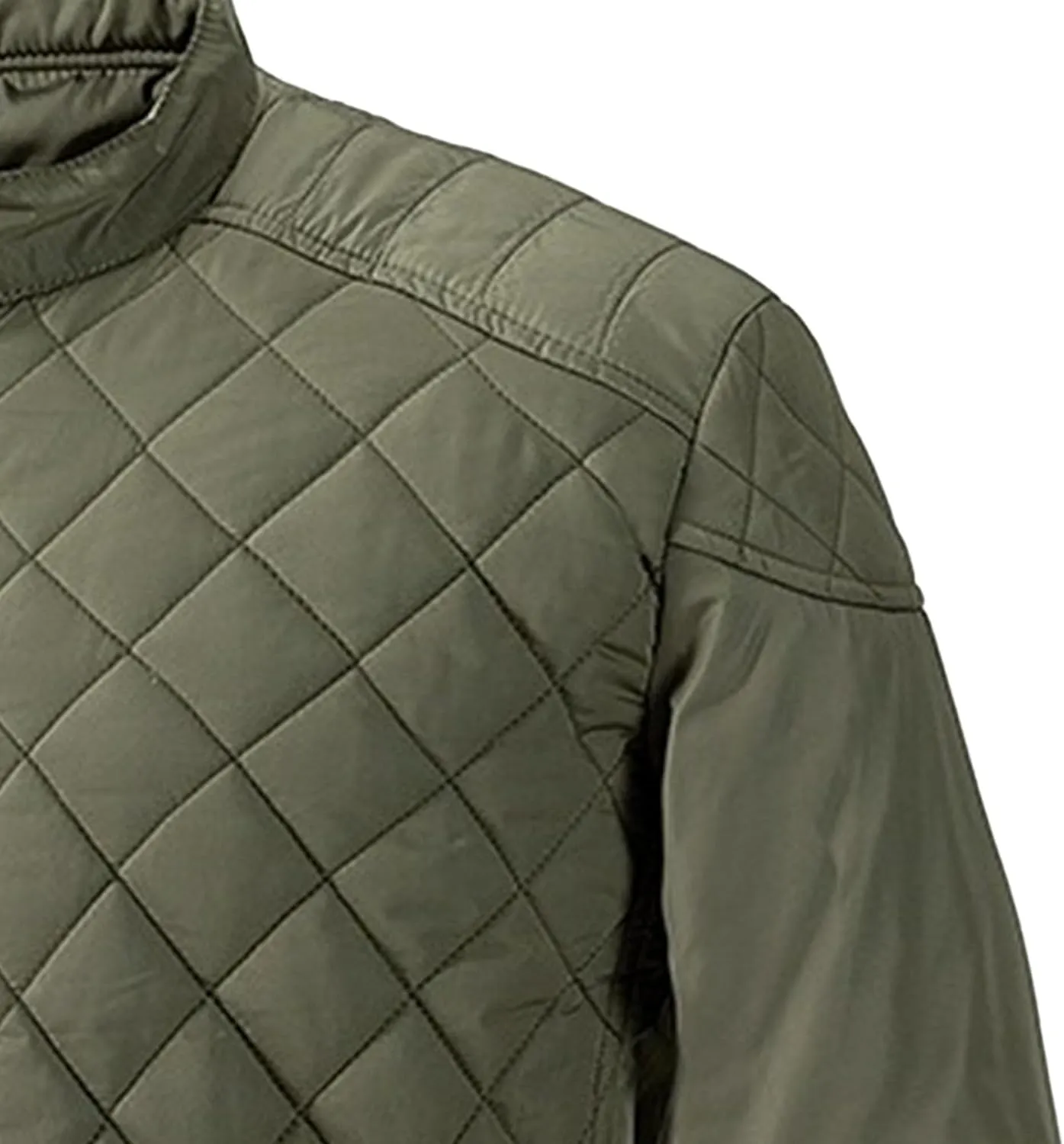 Mens Diamond Quilted Bomber Jacket Stand Collar Lightweight Varsity Jackets Winter Warm Padded Coats Outwear