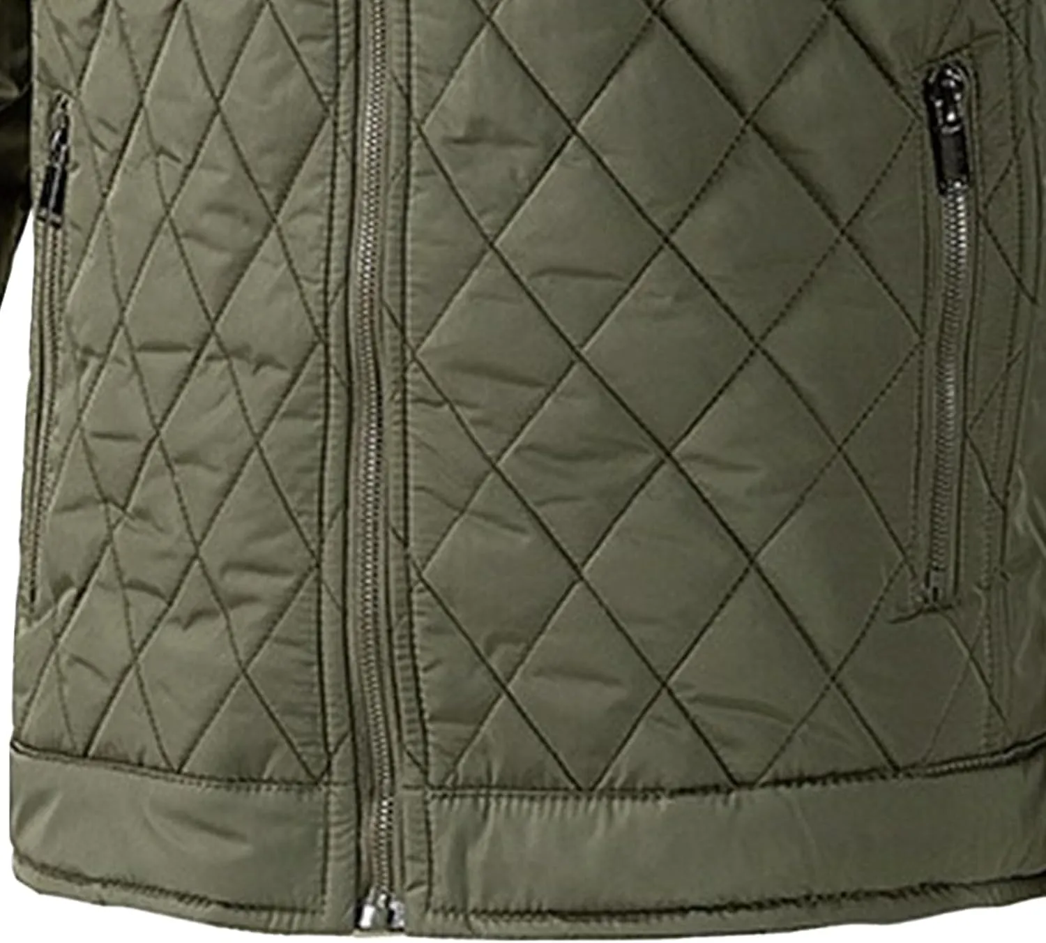 Mens Diamond Quilted Bomber Jacket Stand Collar Lightweight Varsity Jackets Winter Warm Padded Coats Outwear