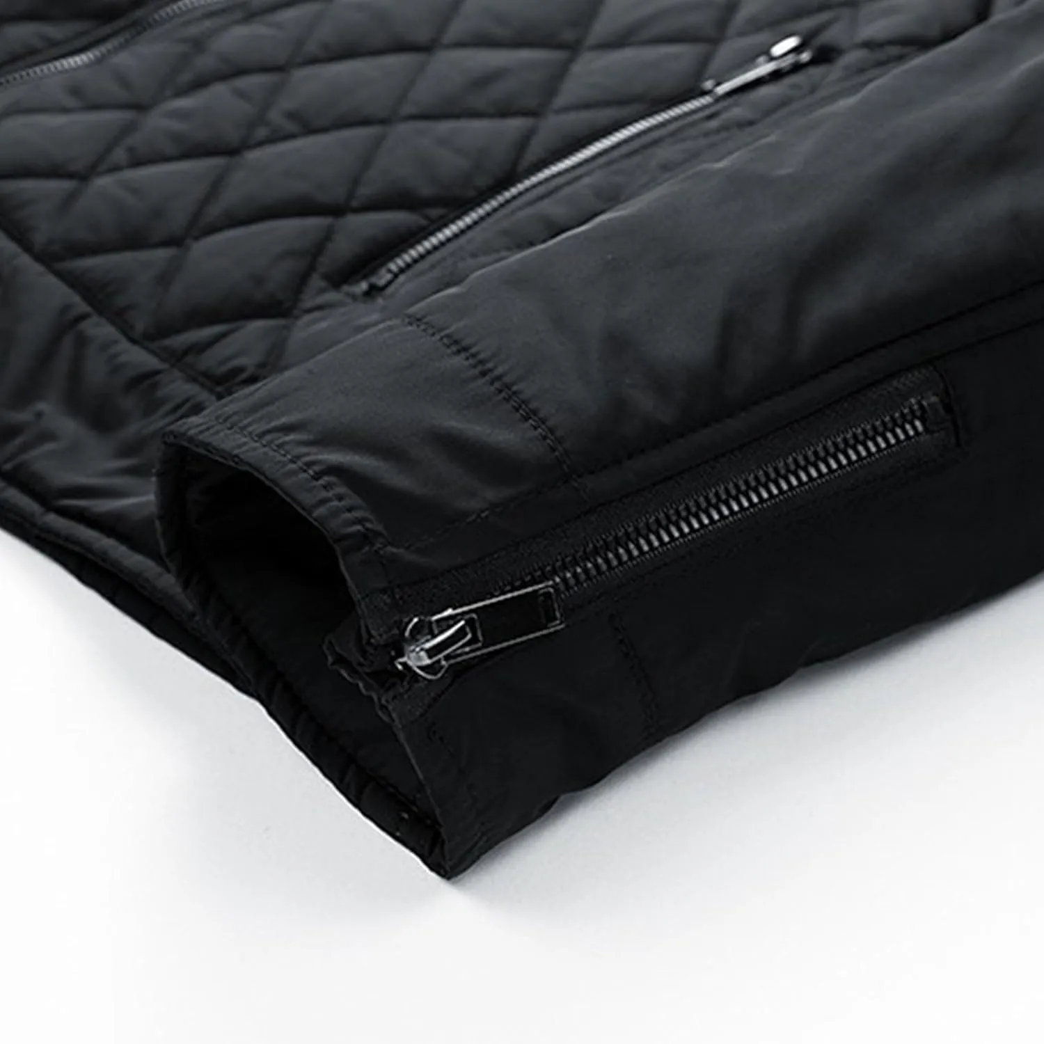 Mens Diamond Quilted Bomber Jacket Stand Collar Lightweight Varsity Jackets Winter Warm Padded Coats Outwear