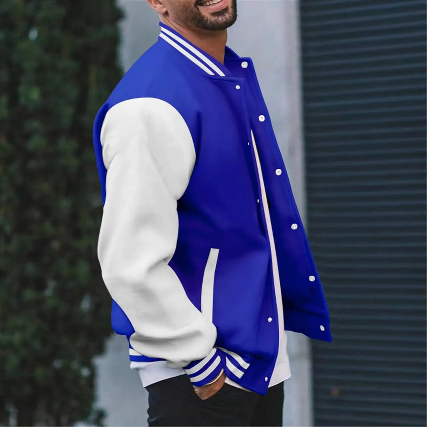 Mens Fashion Varsity Jackets Leather Sleeve Slim Fit College Baseball Letterman Bomber Coat Harajuku Vintage Tops