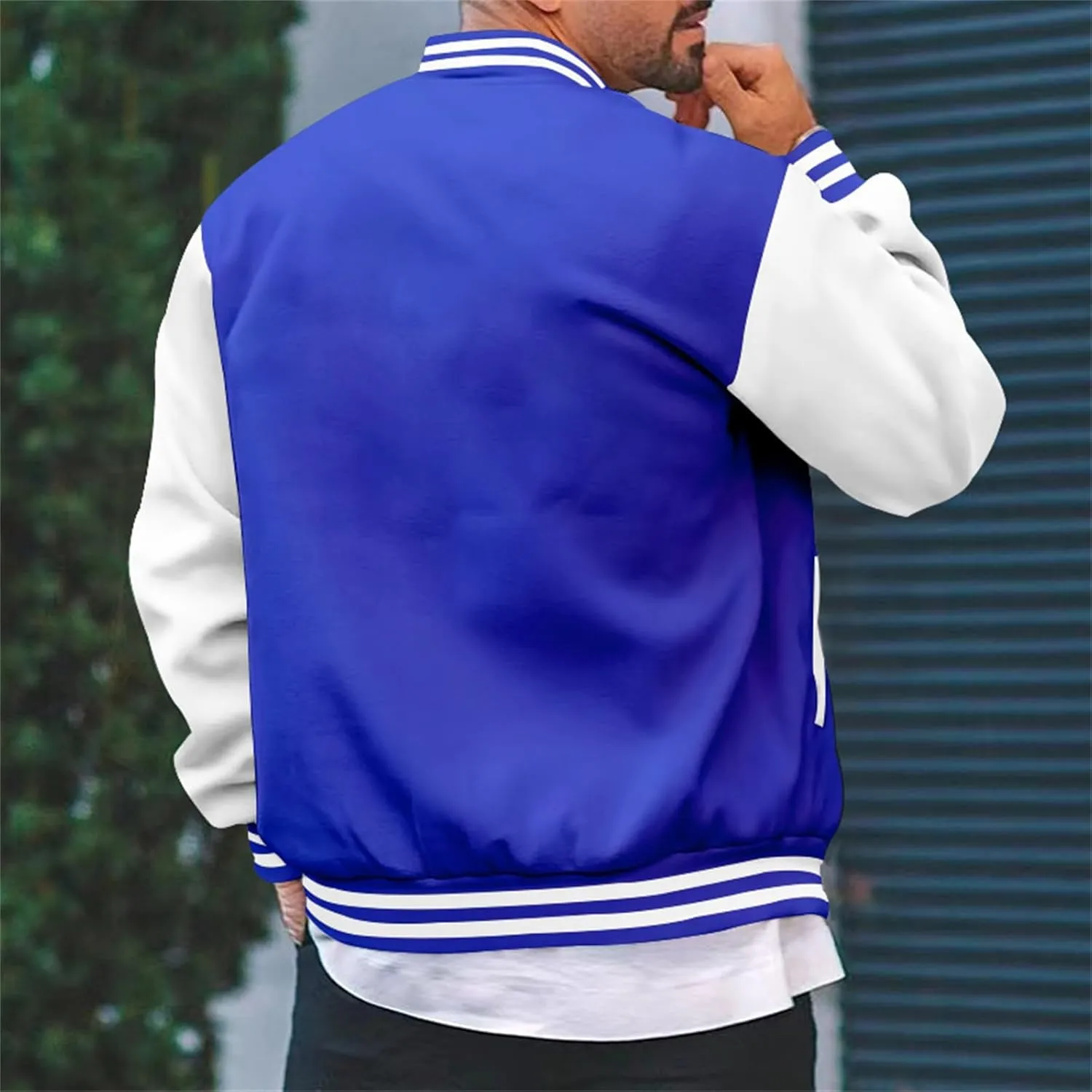 Mens Fashion Varsity Jackets Leather Sleeve Slim Fit College Baseball Letterman Bomber Coat Harajuku Vintage Tops