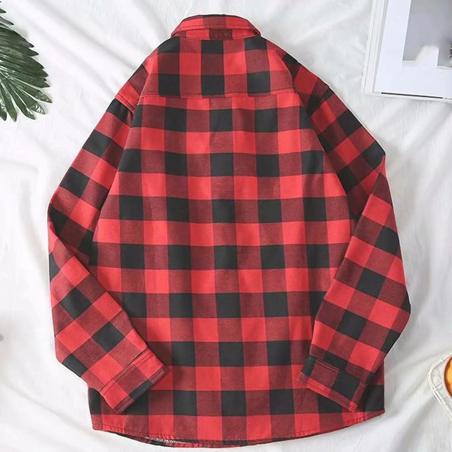 Men's Flannel Plaid Shirts Long Sleeve Button Down Shirts Casual Fall Spring Shirt Jacket Plaid Shirt