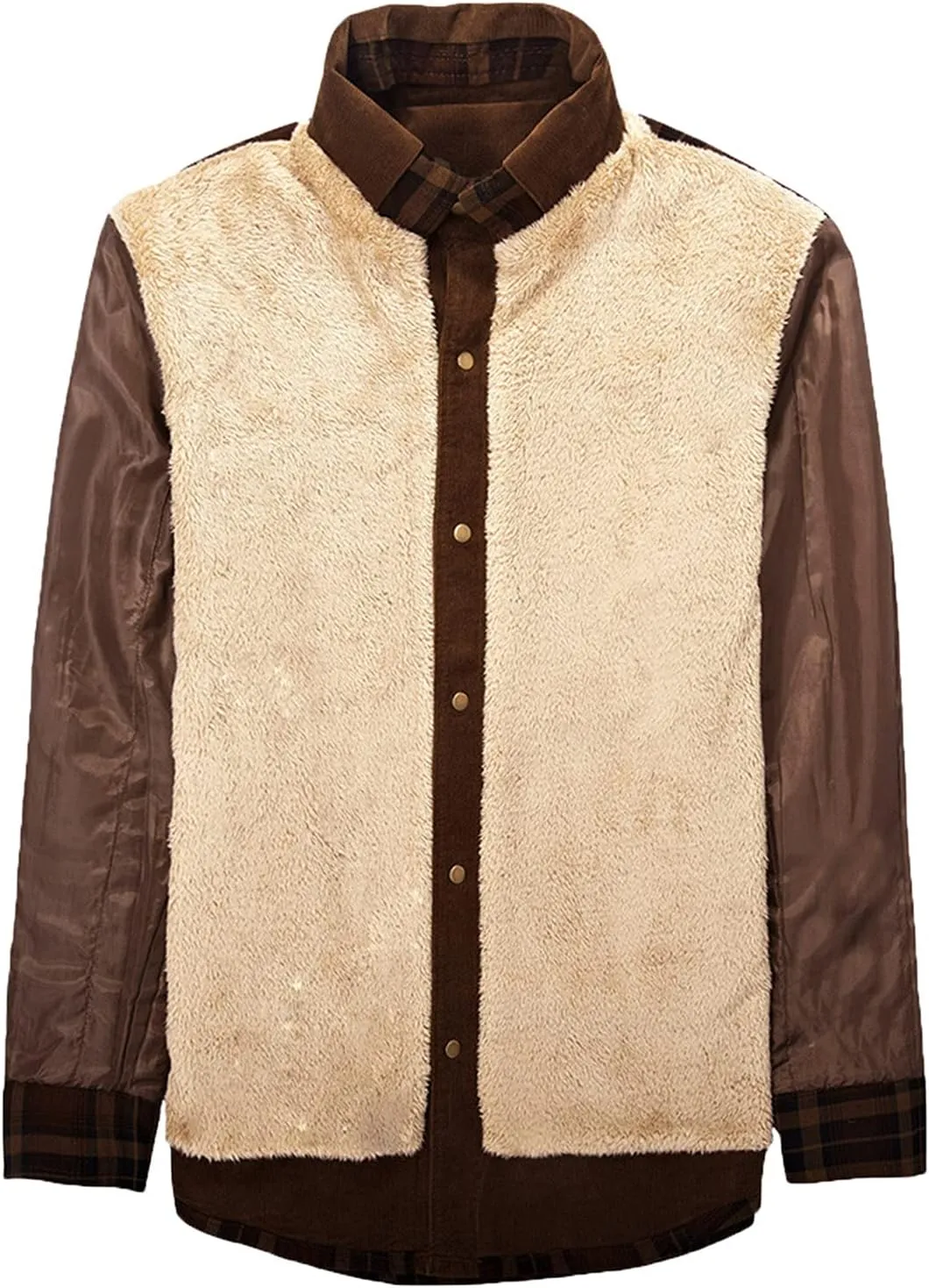 Men's Flannel Shirt Jacket Sherpa Lined Thicken Winter Jacket Button Down Fleece Heavyweight Casual Work Coat Outwear