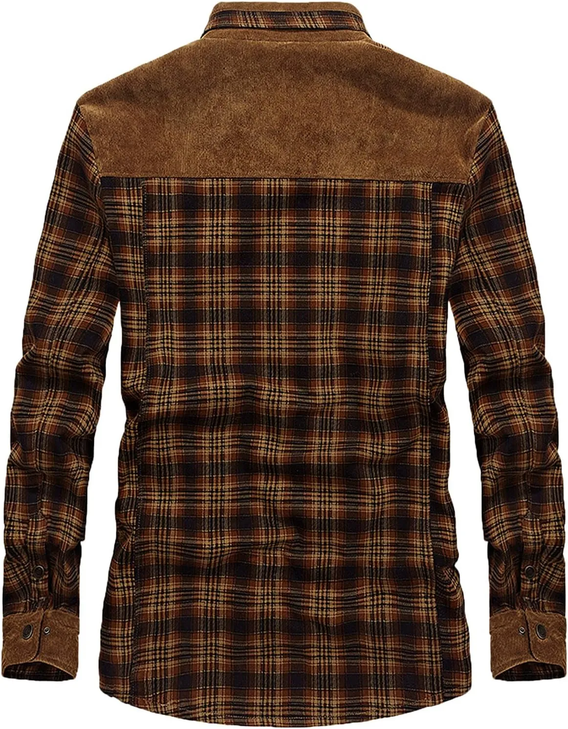 Men's Flannel Shirt Jacket Sherpa Lined Thicken Winter Jacket Button Down Fleece Heavyweight Casual Work Coat Outwear