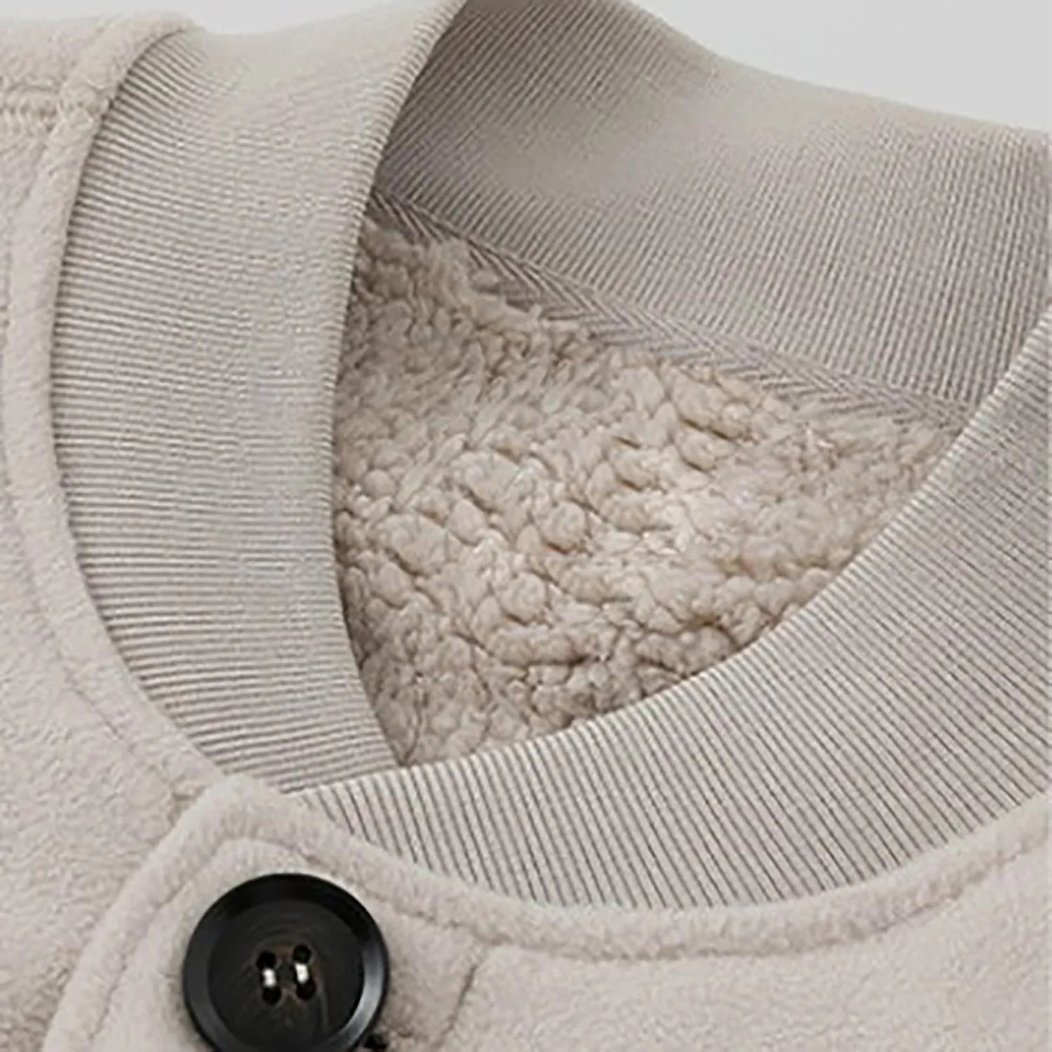 Mens Fleece Varsity Jackets Casual Winter Sherpa Lined Button Down Bomber Jackets College Baseball Coats Outwear