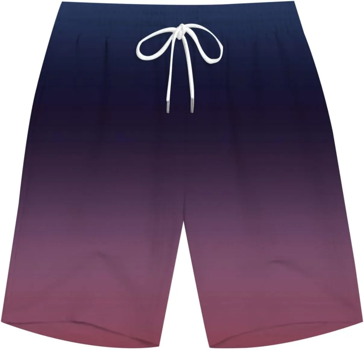 Men's Gradient Shorts Retro Summer Boho Beach Pants Elastic Waist Drawstring Baggy Comfy Shorts with Pocket Plus Size