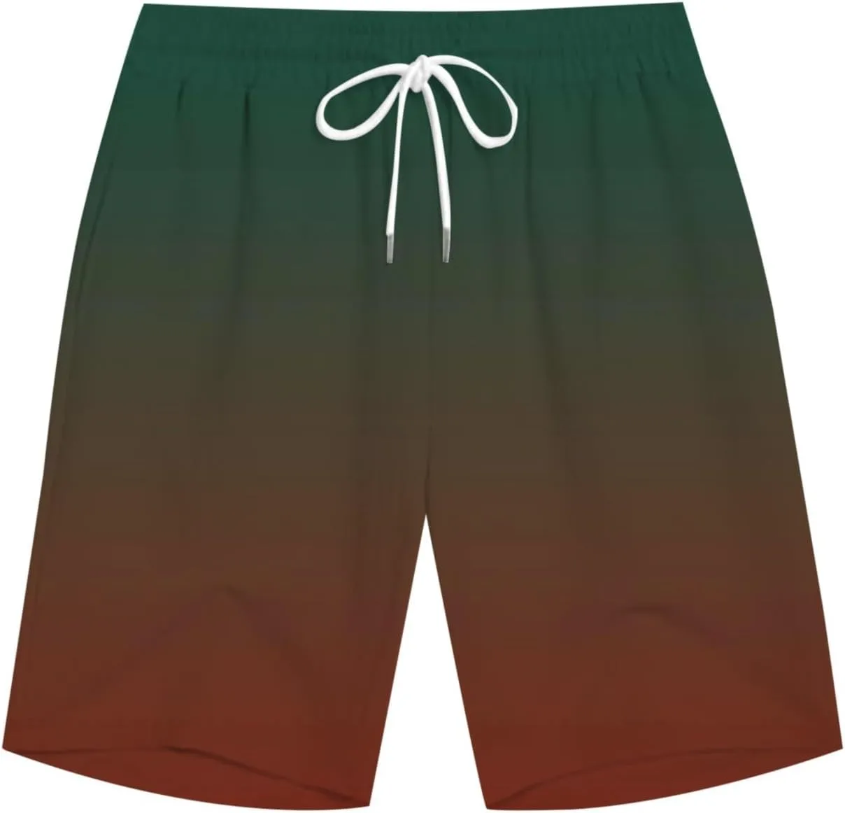 Men's Gradient Shorts Retro Summer Boho Beach Pants Elastic Waist Drawstring Baggy Comfy Shorts with Pocket Plus Size
