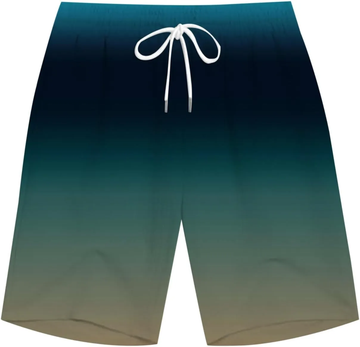 Men's Gradient Shorts Retro Summer Boho Beach Pants Elastic Waist Drawstring Baggy Comfy Shorts with Pocket Plus Size