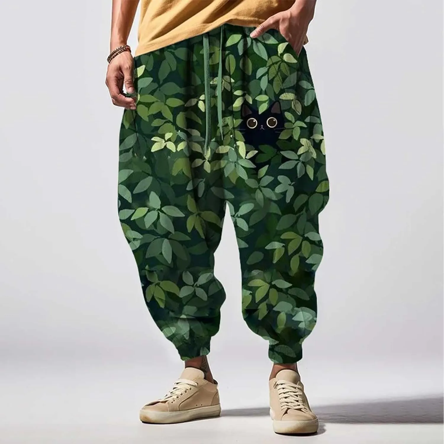 Mens Hip Hop Harem Pants Fashion Street Feel Casual Sweatpants Workout Athletic Running Pants Mens Yoga Pants