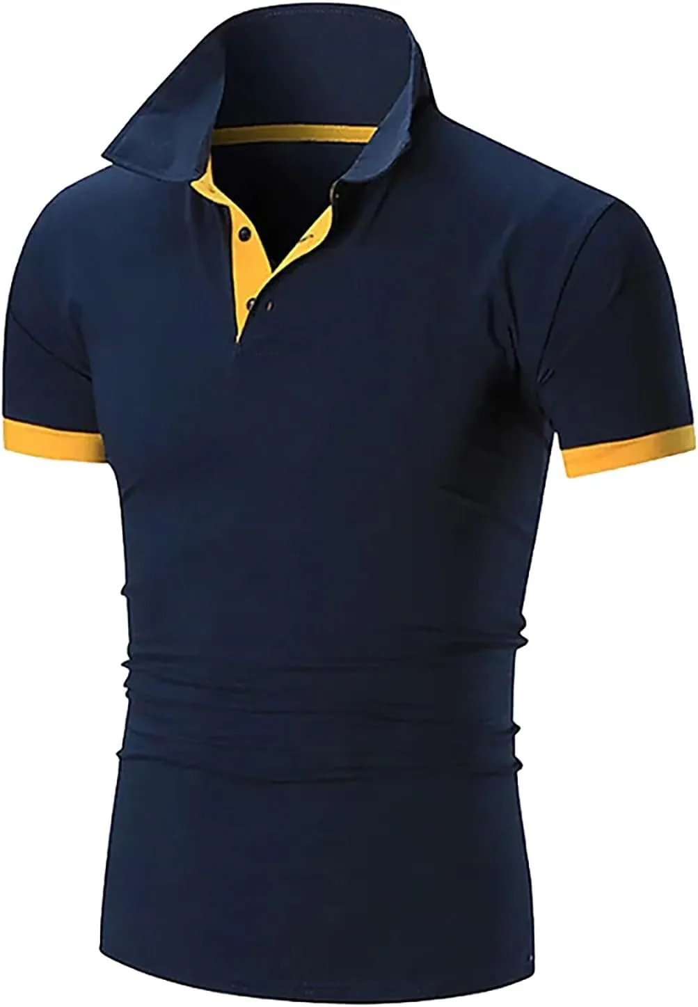 Mens Knit Polo Shirts Short Sleeve Casual Polo Sweaters Shirt Button V Neck Lapel Collared Sweater Cotton Basic Tees