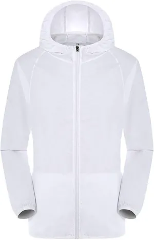 Men's Lightweight Hooded Varsity Jackets Vintage Outdoor Waterproof Windbreaker Packable Raincoat for Hiking Running