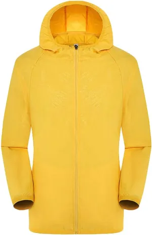 Men's Lightweight Hooded Varsity Jackets Vintage Outdoor Waterproof Windbreaker Packable Raincoat for Hiking Running