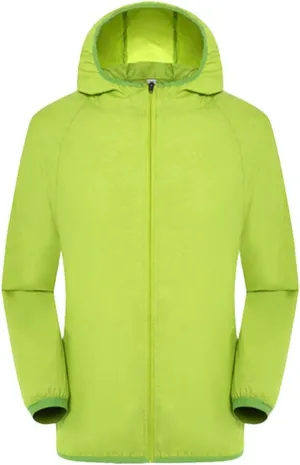 Men's Lightweight Hooded Varsity Jackets Vintage Outdoor Waterproof Windbreaker Packable Raincoat for Hiking Running