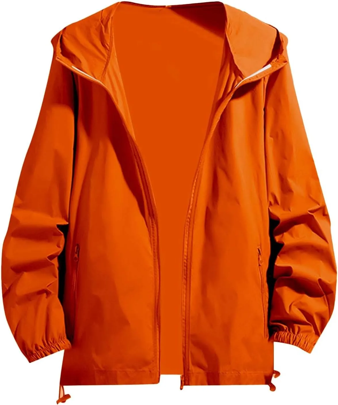 Mens Lightweight Windbreaker Hooded Jackets Casual Zip Up Waterproof Raincoat Jacket with Hood Outdoor Hiking Cycling