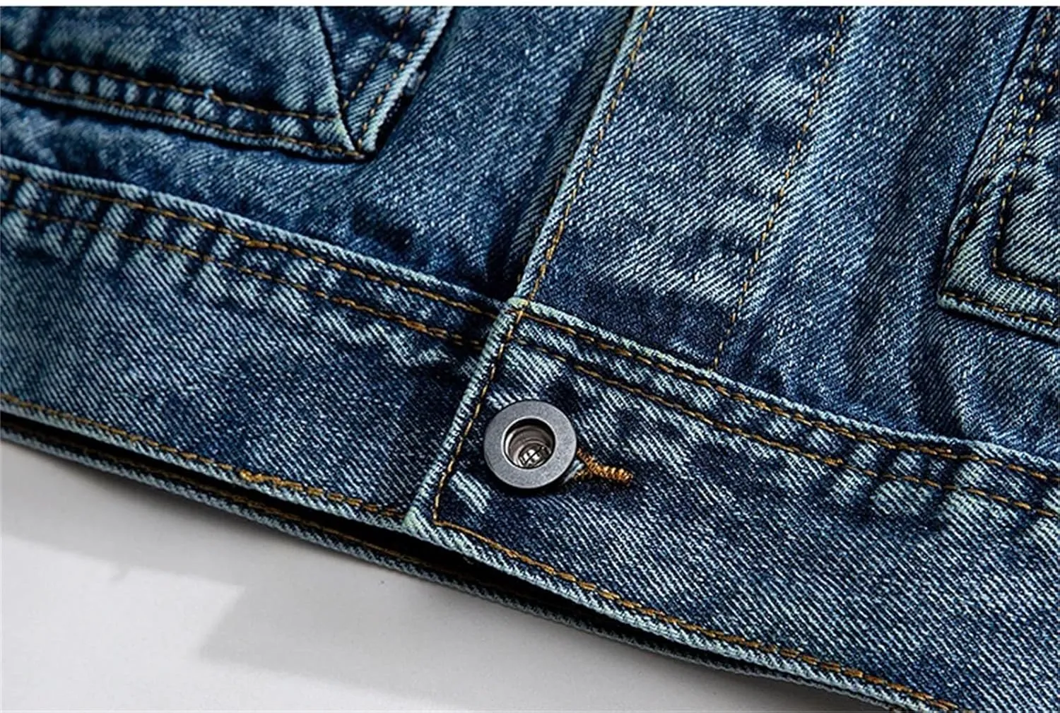 Men's Loose Casual Jean Jacket Men Classic Vintage Denim Jacket For Men Lightweight Sport Outerwear