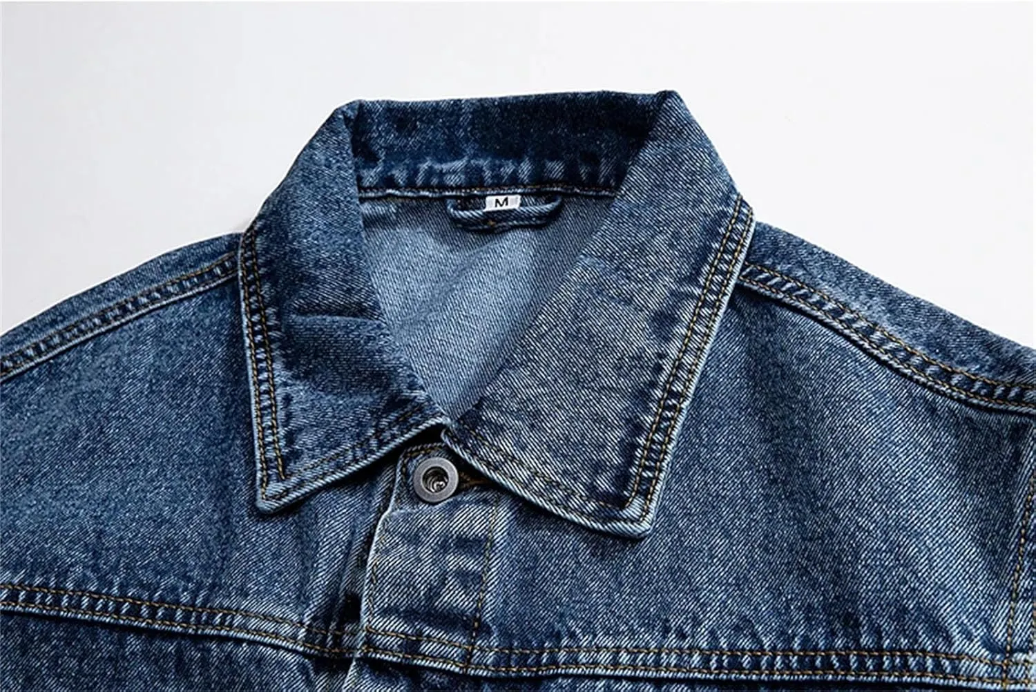 Men's Loose Casual Jean Jacket Men Classic Vintage Denim Jacket For Men Lightweight Sport Outerwear