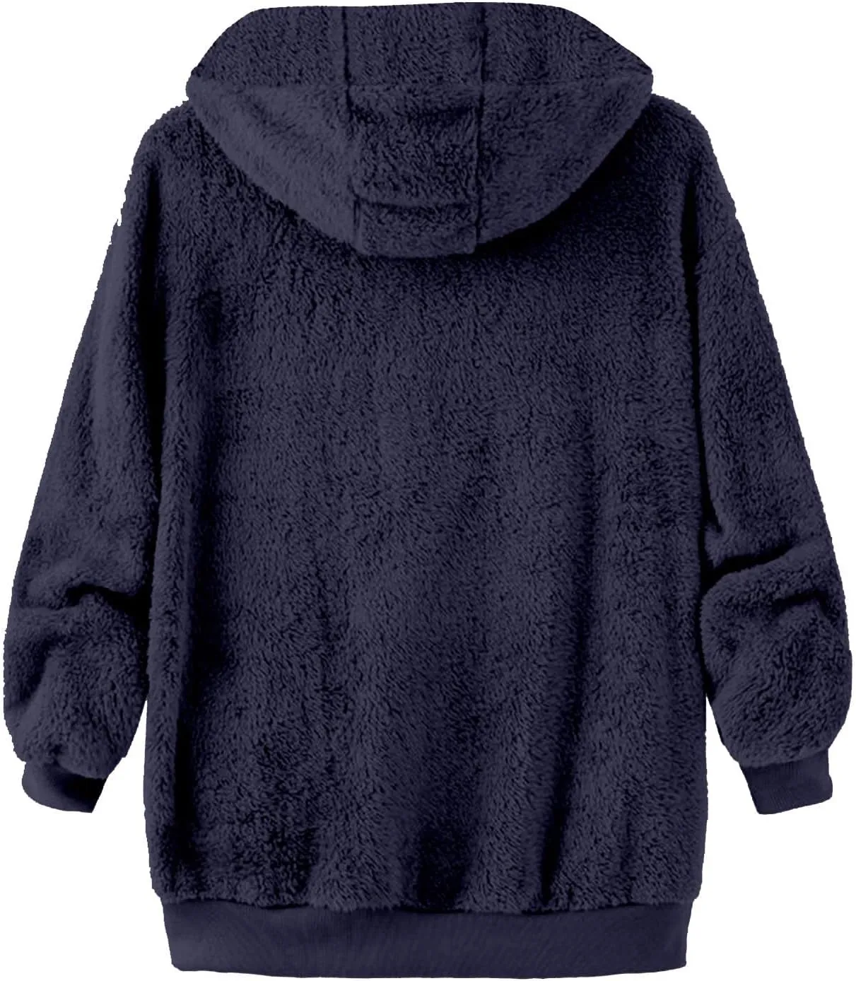 Mens Sherpa Fleece Hoodie Full Zip Fuzzy Jackets Winter Warm Soft Fluffy Faux Fur Coat Casual Baggy Hooded Jackets