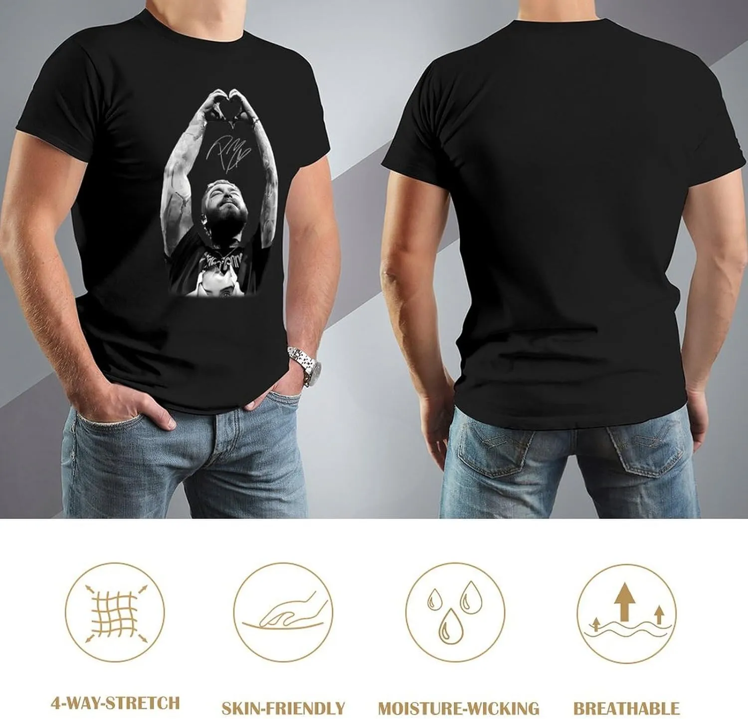 Mens Short Sleeve Crewneck T Shirt Vintage Graphic Tees Shirts Tops