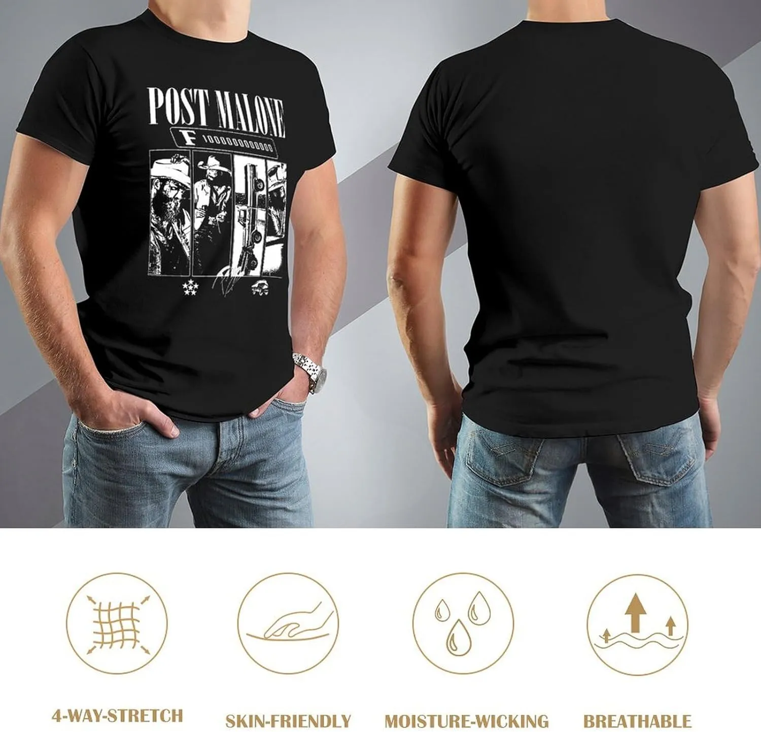 Mens Short Sleeve Crewneck T Shirt Vintage Graphic Tees Shirts Tops
