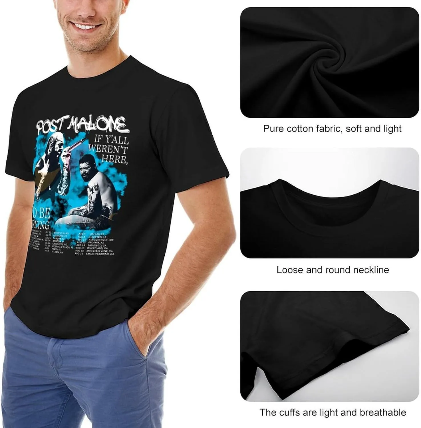 Mens Short Sleeve Crewneck T Shirt Vintage Graphic Tees Shirts Tops