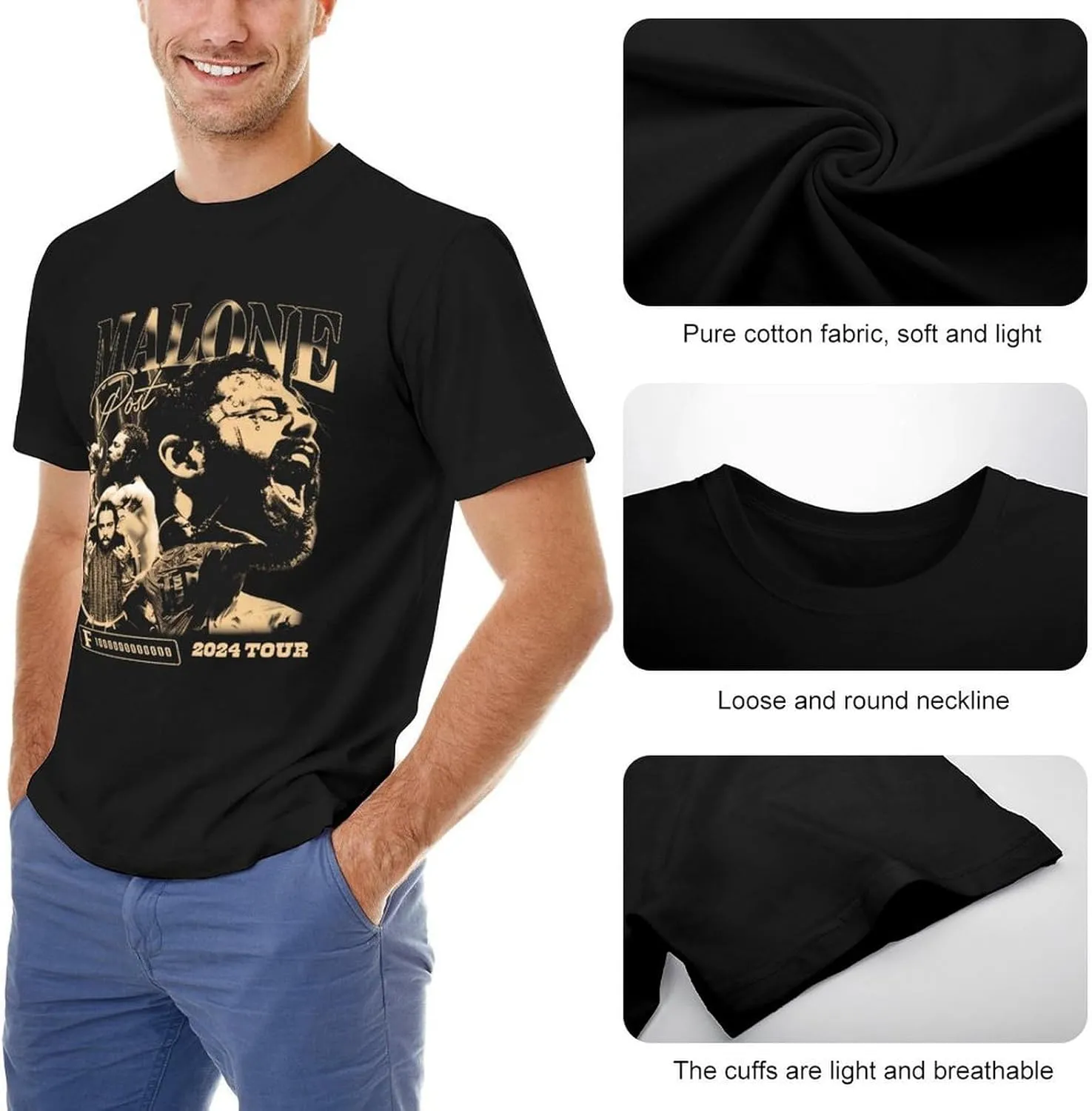 Mens Short Sleeve Crewneck T Shirt Vintage Graphic Tees Shirts Tops