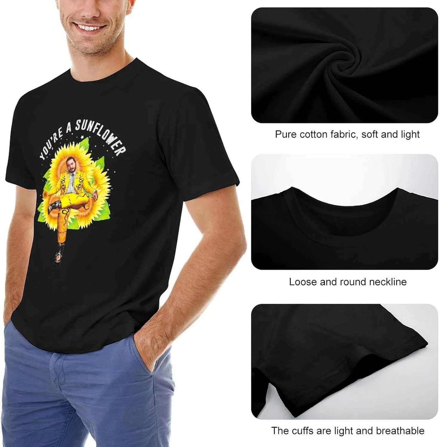 Mens Short Sleeve Crewneck T Shirt Vintage Graphic Tees Shirts Tops