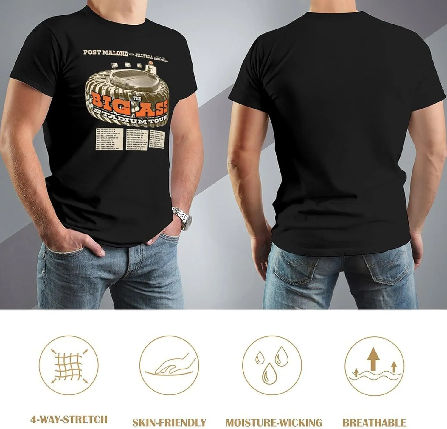 Mens Short Sleeve Crewneck T Shirt Vintage Graphic Tees Shirts Tops