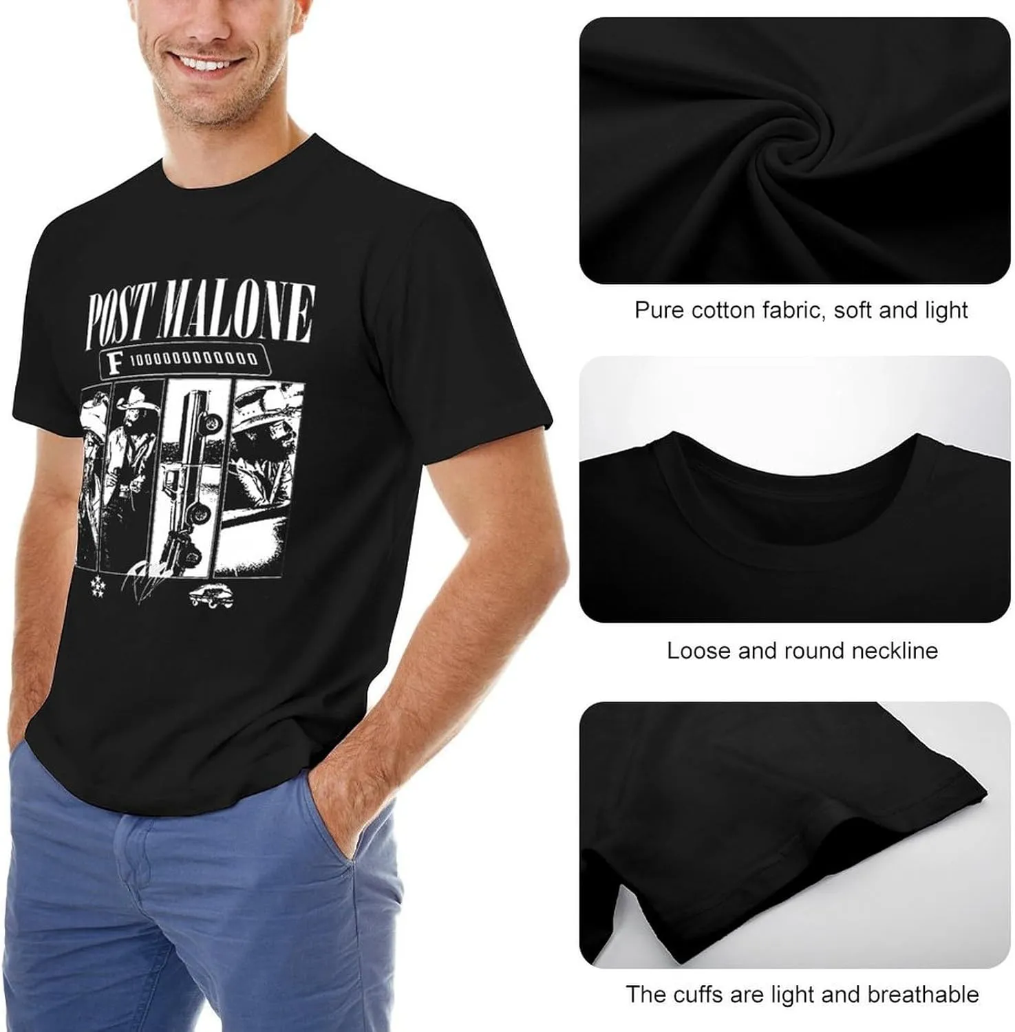 Mens Short Sleeve Crewneck T Shirt Vintage Graphic Tees Shirts Tops