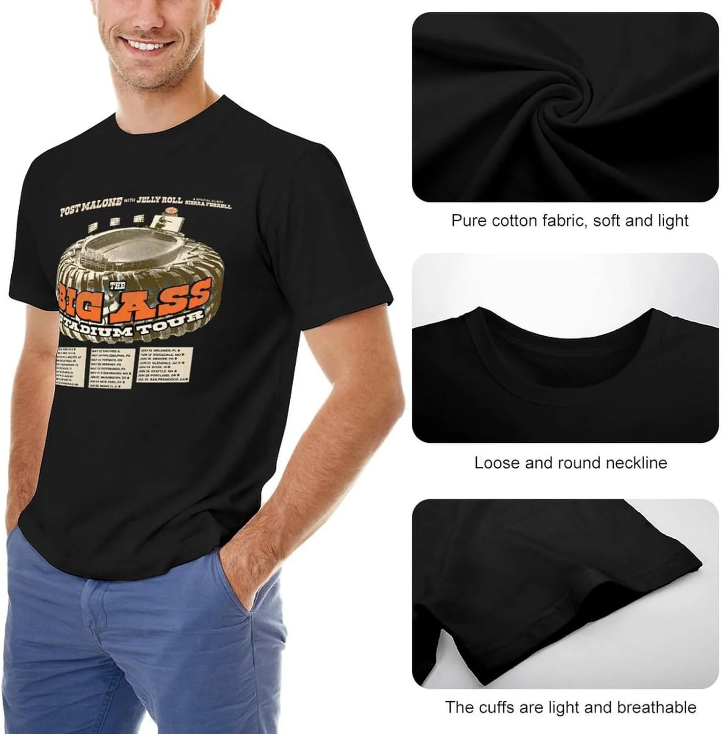 Mens Short Sleeve Crewneck T Shirt Vintage Graphic Tees Shirts Tops