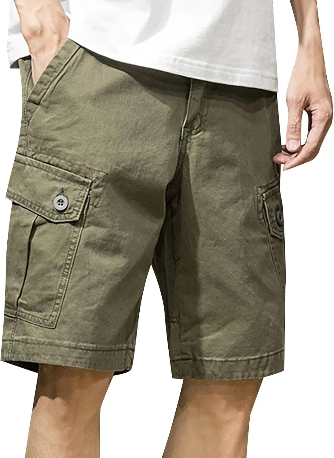 Mens Shorts Outdoor Elastic Waist 2025 Casual Hiking Shorts Fishing Big and Tall Travel Summer Athletic Short Pants