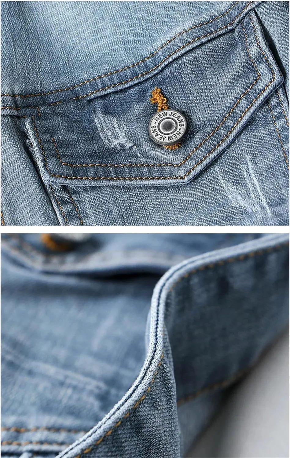 Men's Spring Casual Denim Jacket Men Cotton Jean Jacket Classic Washed Slim Jeans Coat