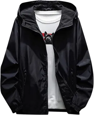 Men's Suit Jacket Rain Jacket Windbreaker Lightweight Shell Raincoat With Hood Golf Hiking Travel, M-7XL