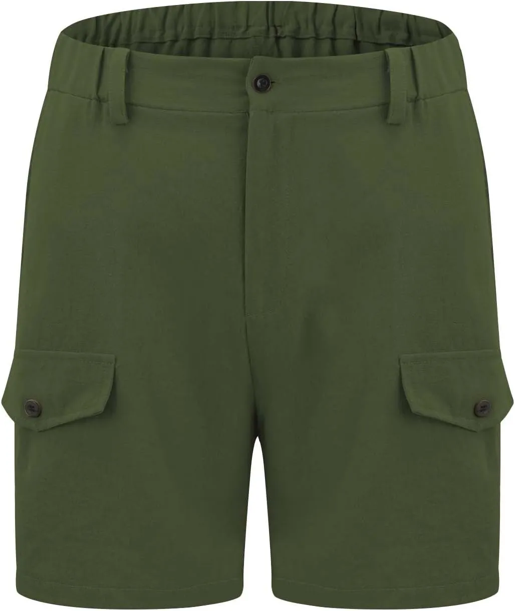 Mens Summer Shorts 2025 Front Button Texture Relaxed Fit Lightweight Cool Lounge Cargo Pants Beach Shorts with Pocket