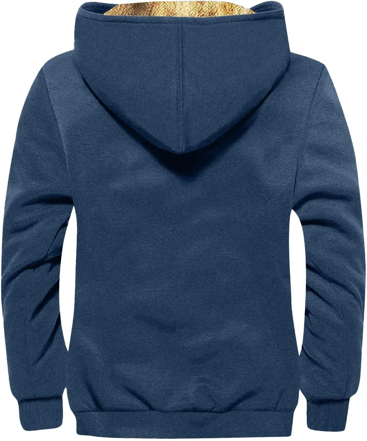 Men's Thick Sherpa Lined Warm Jacket Zipper Fleece Hoodie Sweatshirt Winter Coat Oversized Jackets M-7XL