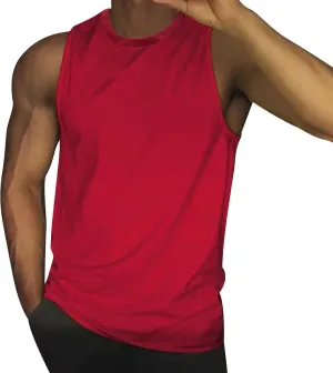 Mens UPF 50  Tank Tops Breathable Quick Dry Sleeveless Gym Workout Vest Shirts Moisture Wicking Muscle Cut Off Shirt