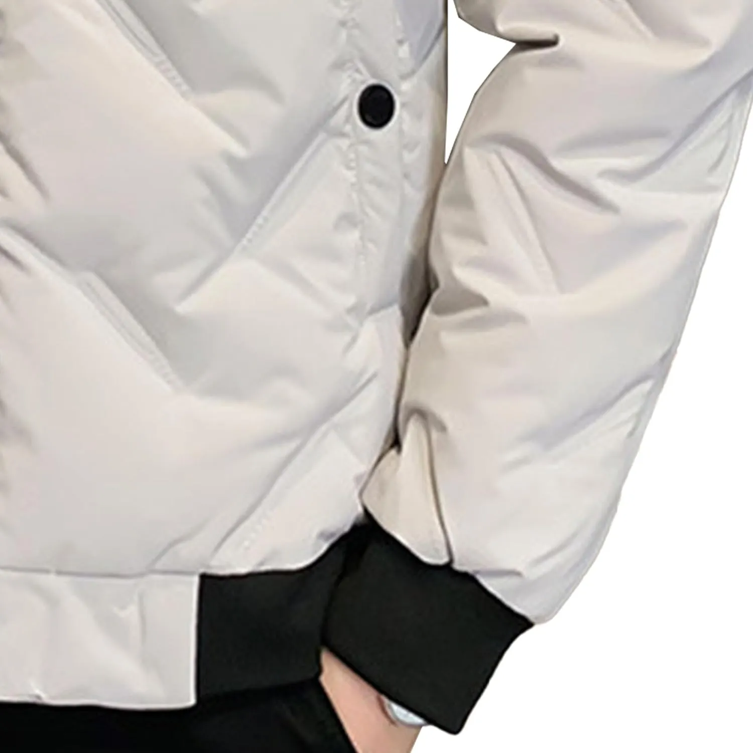 Men's Windproof Warm Padded Coat Cotton Diamond Quilted Jacket Flight Bomber Lightweight Varsity Jackets