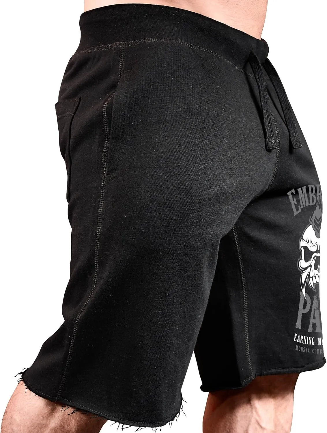 Mens Workout (EmbracePain-EarningMyStripes) Gym Sweat Shorts