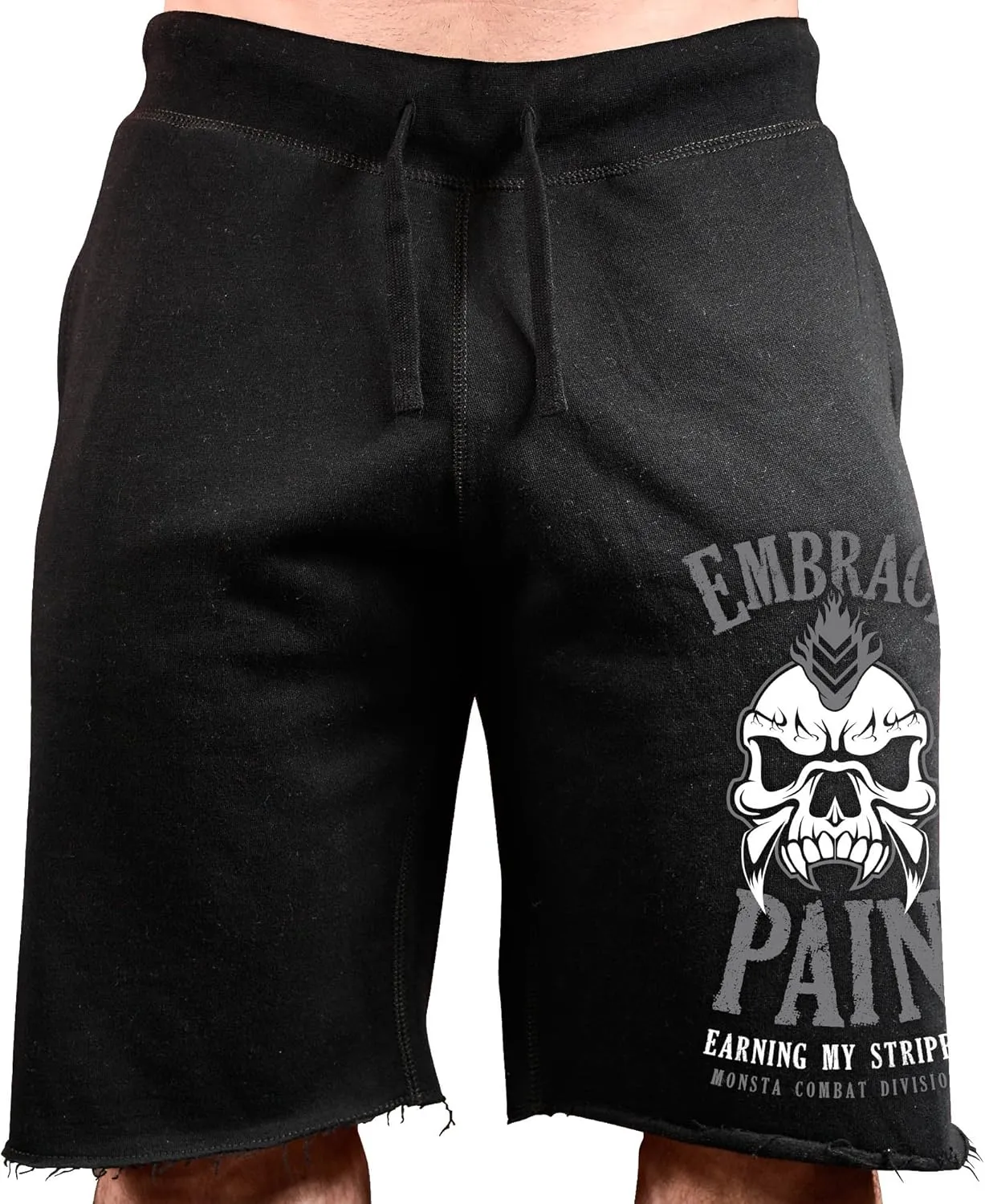 Mens Workout (EmbracePain-EarningMyStripes) Gym Sweat Shorts